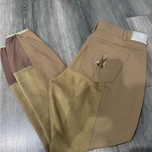Women's Tan and Brown breeches riding pants Goode Rider 36L